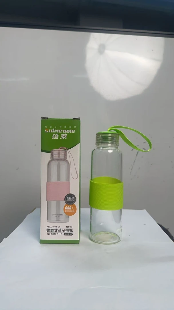 雄泰艾菲吊带杯360ML食品级高硼硅玻璃耐高温XLLD1603-36