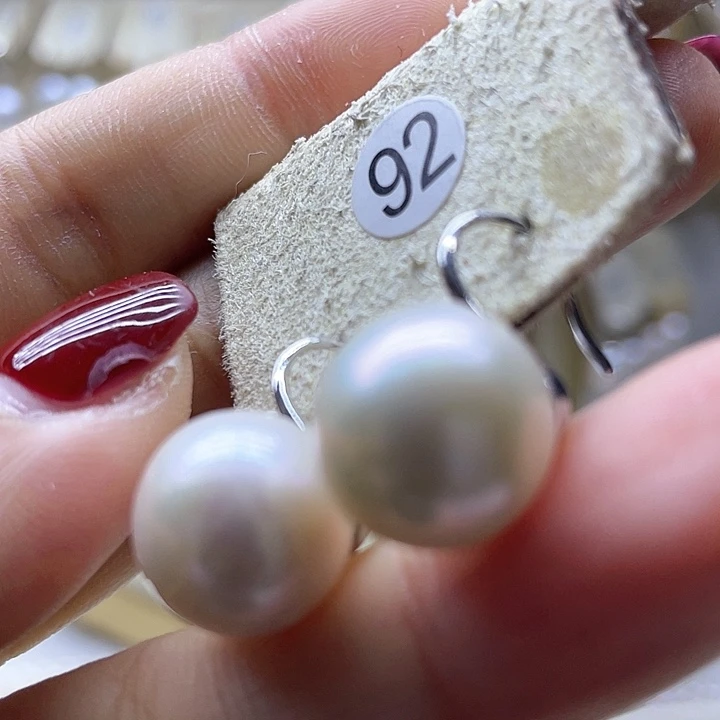 淡水珍珠耳饰银S925镶嵌