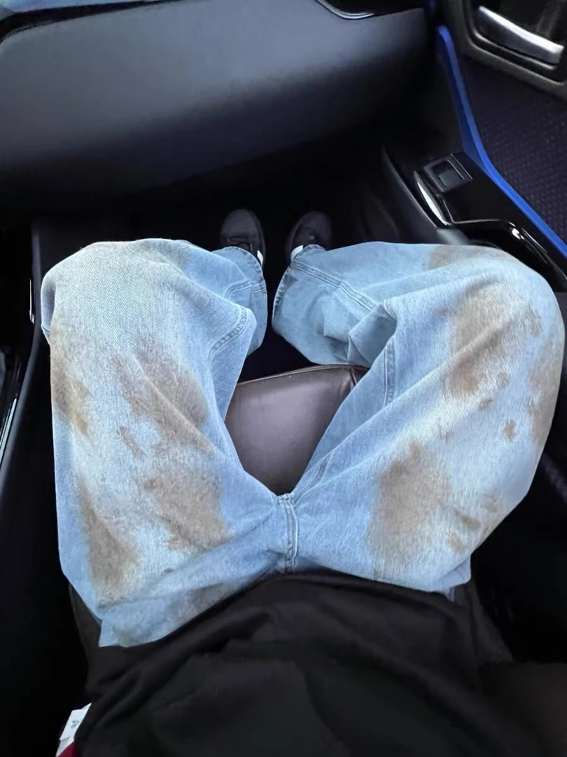 B13#做旧脏脏裤废土风宽松直筒喷脏vibe风复古百搭阔腿休闲裤子