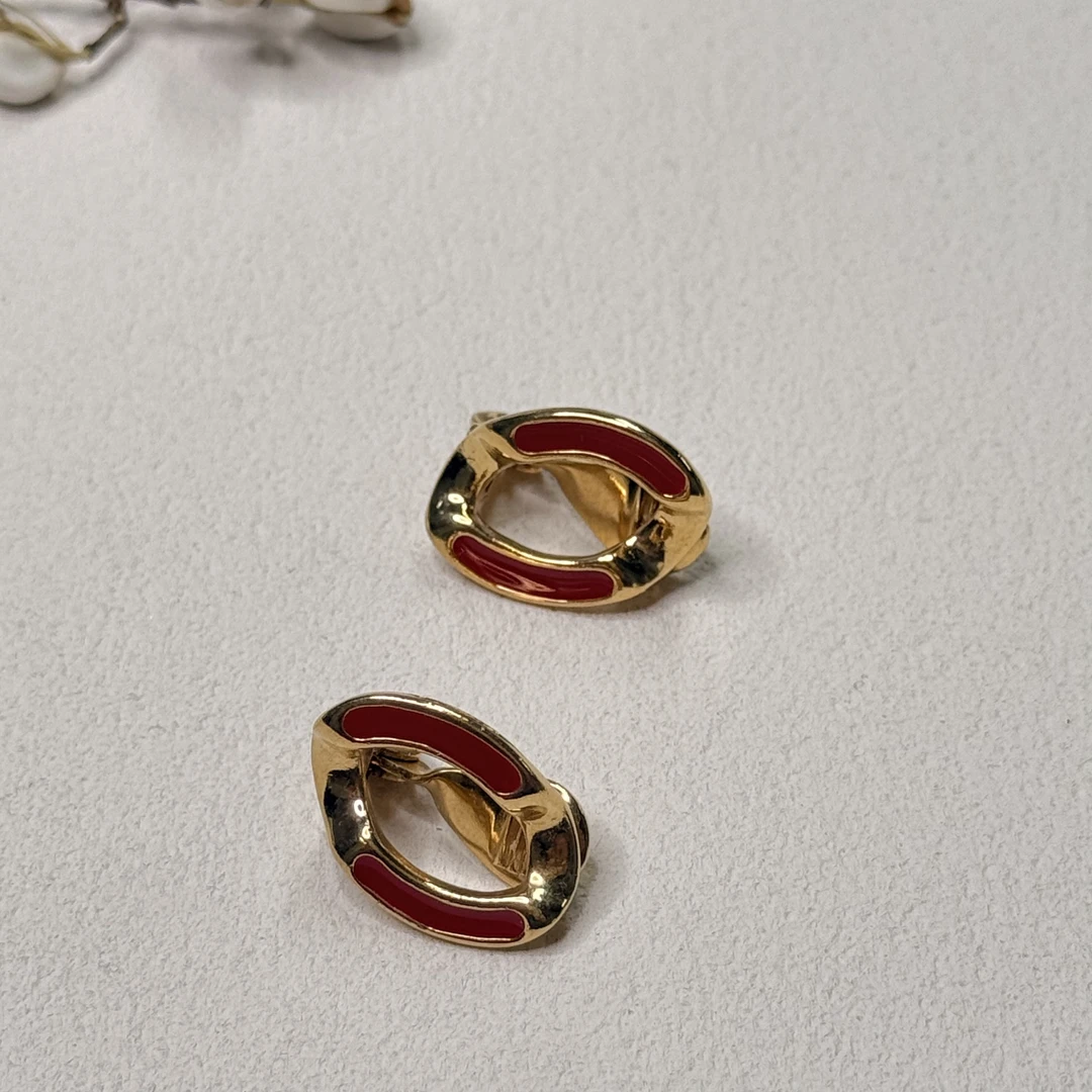 铜合金耳饰 【六六中古】孤品复古耳夹tr0222