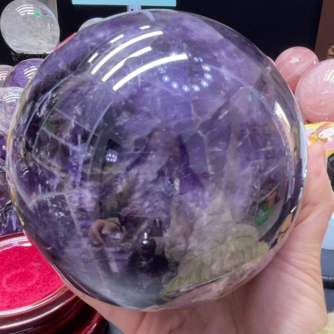 未镶嵌珠宝半成品水晶MM紫水晶球H2906