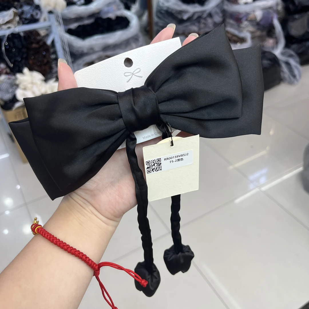 JY018黑色蝴蝶结郁金香发夹