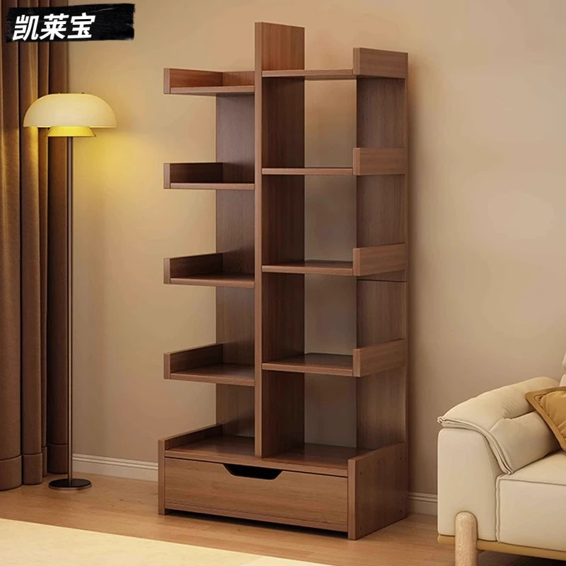 书架落地置物架一体靠墙转角简易客厅学生家用收纳储物柜墙边书柜
