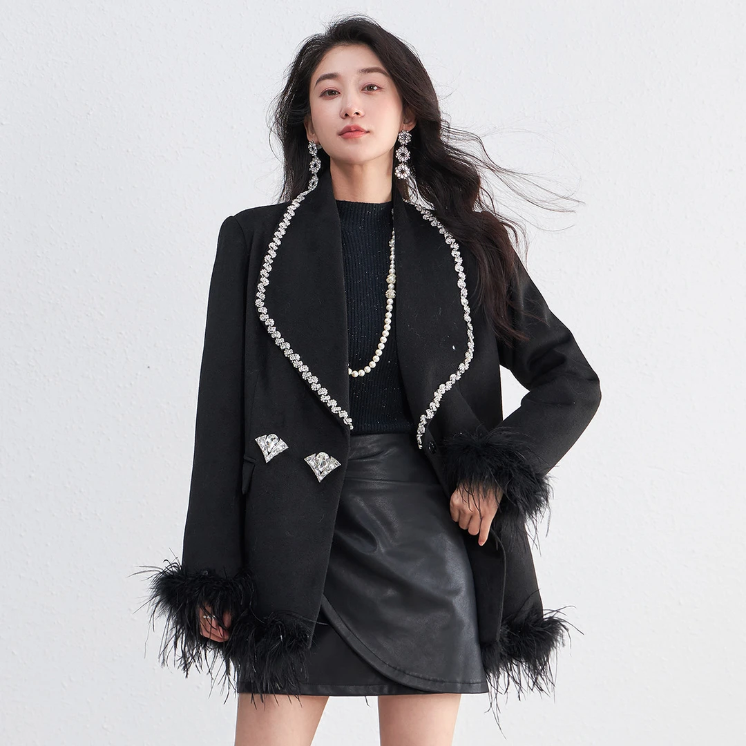 【高高甄选】EVA OUXIU/伊华欧秀千金风羽绒服45WLS5729