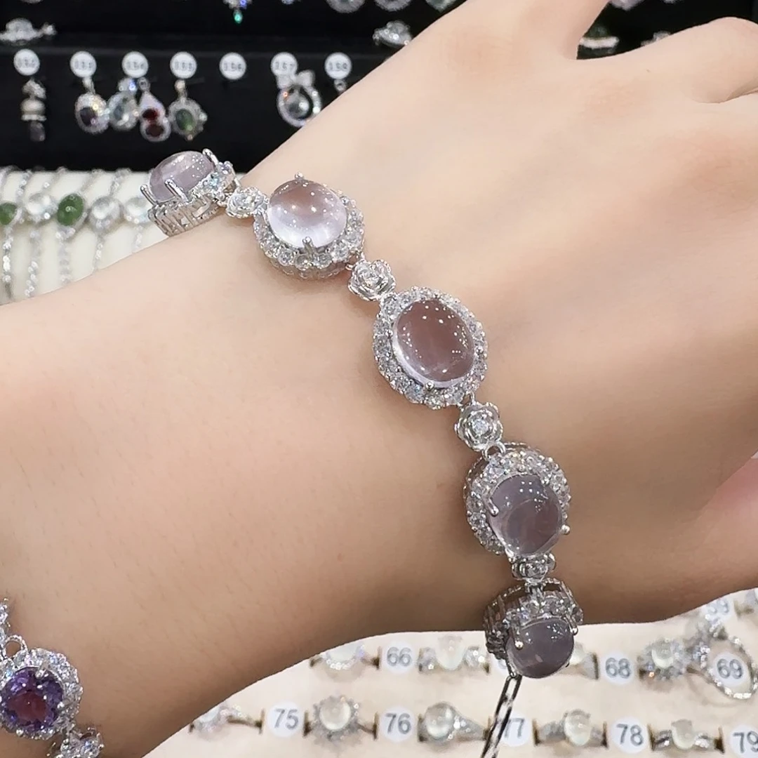 *****芙蓉石手链银S925镶嵌