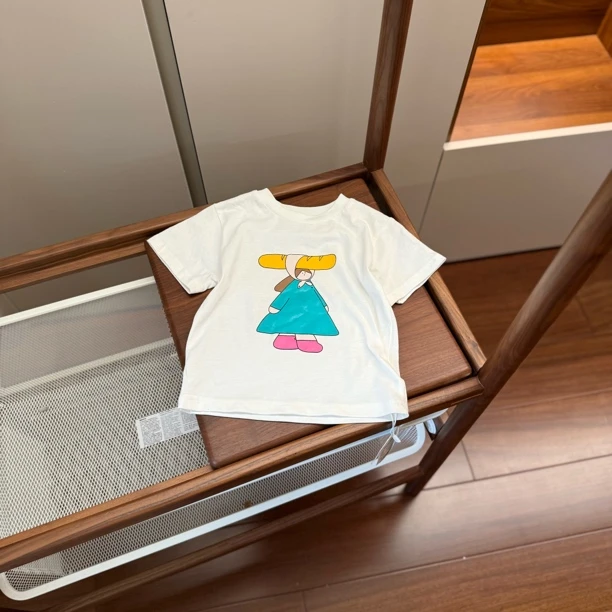 【编号D934】Z22312153T-03-儿童头顶面包女孩短袖 白色-ZK