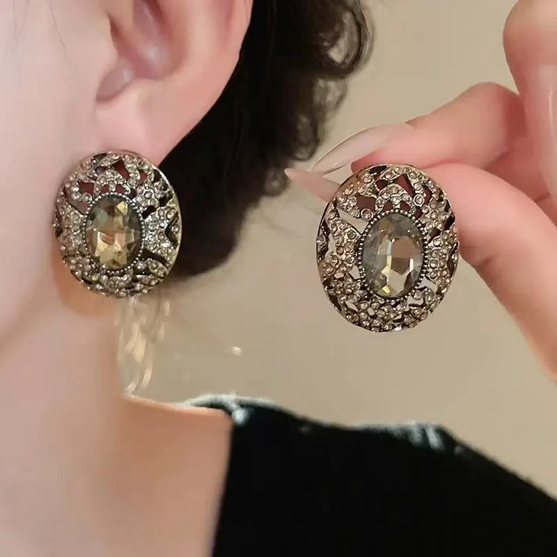 铜合金耳饰 【8750】花朵水滴长款耳环爆款小众设计时尚气质耳饰