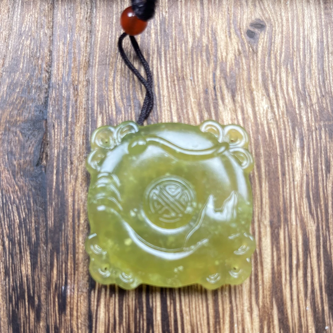 岫玉吊坠挂件晴水金钱龙男女款