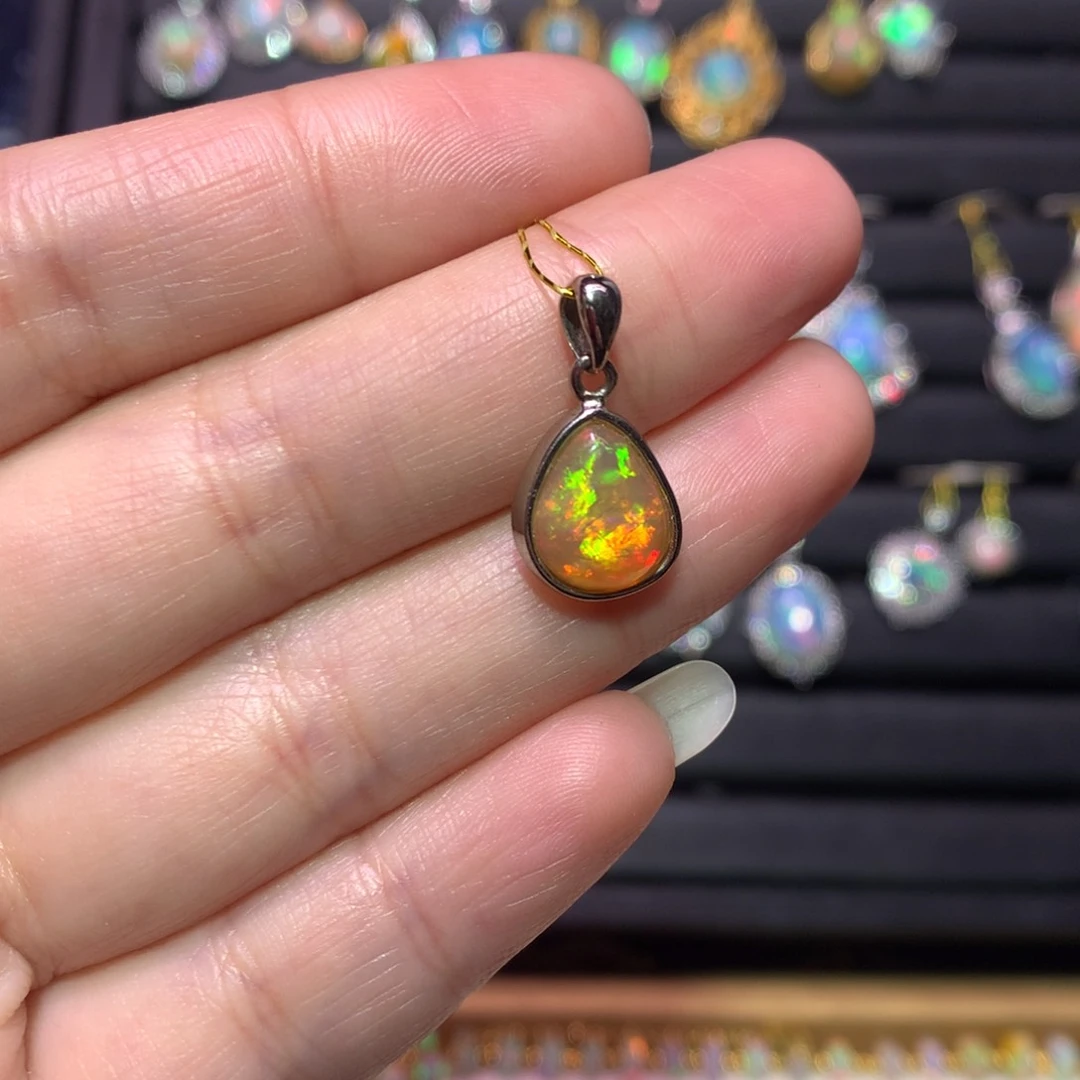 银S925镶嵌欧泊吊坠款式