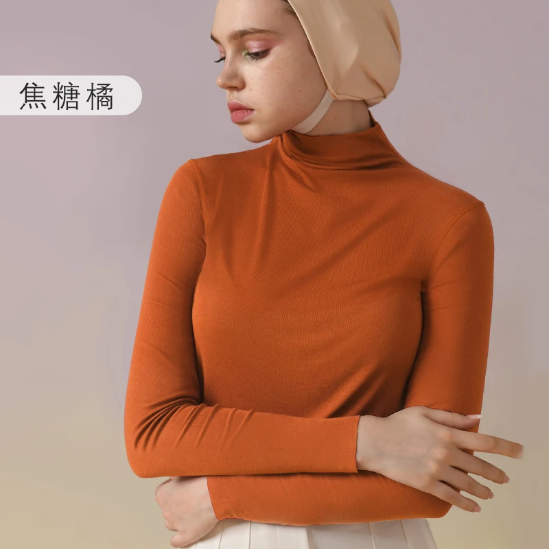 素肌良品「椰椰纱粉底衣」修身秋冬百搭高领女生打底衣保暖衣上衣SQ