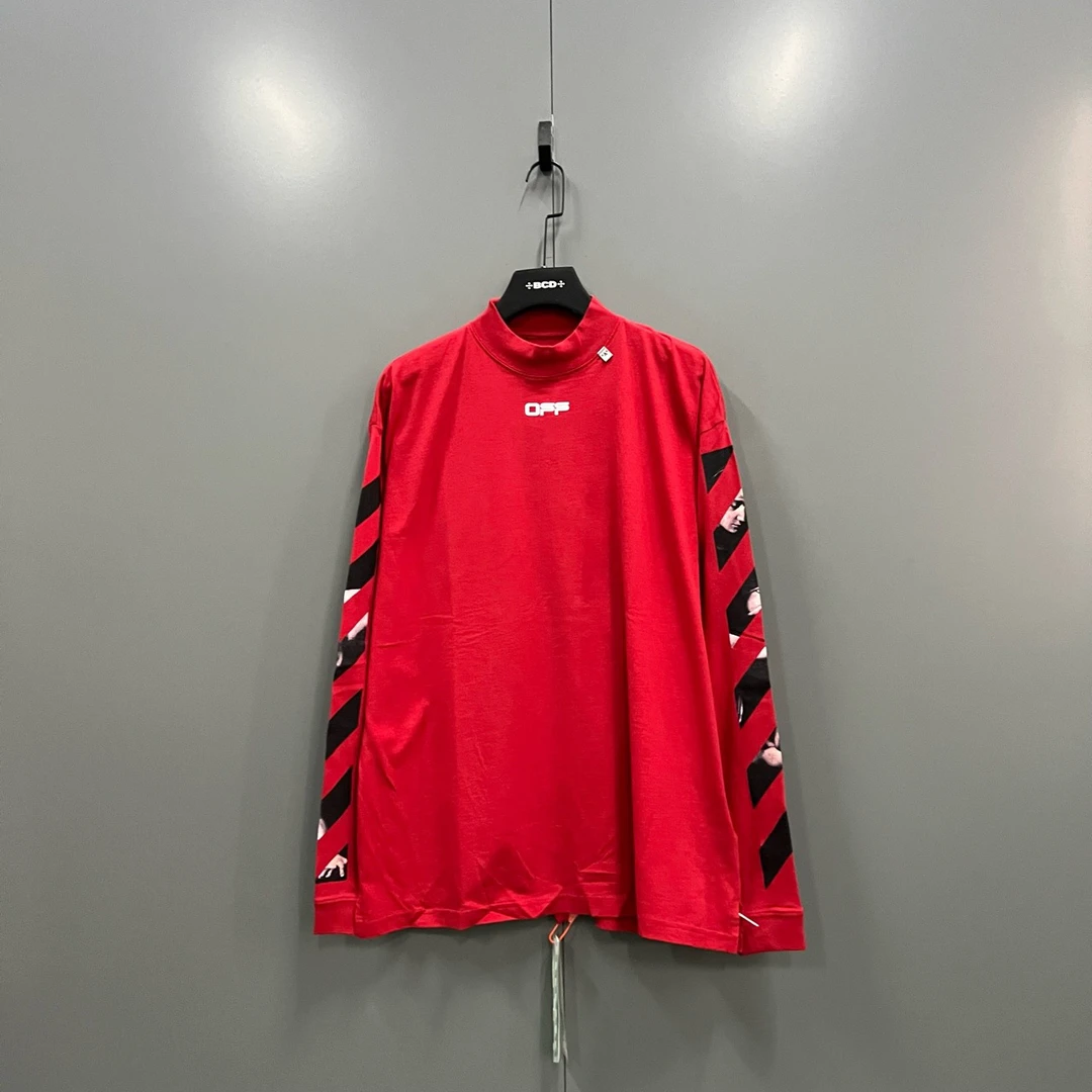95新 OFF-WHITE OFF White ow 油画胶带箭头印花长袖