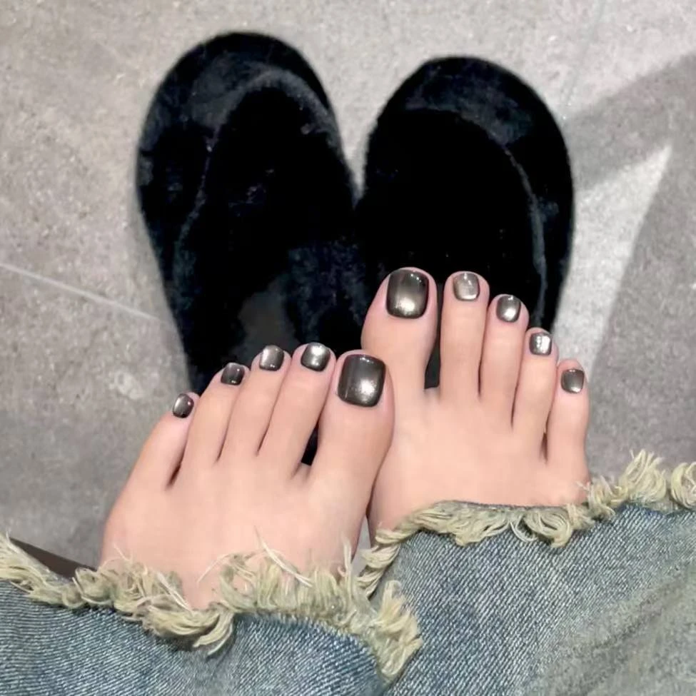 黑珍珠纯手工脚趾甲-14片装