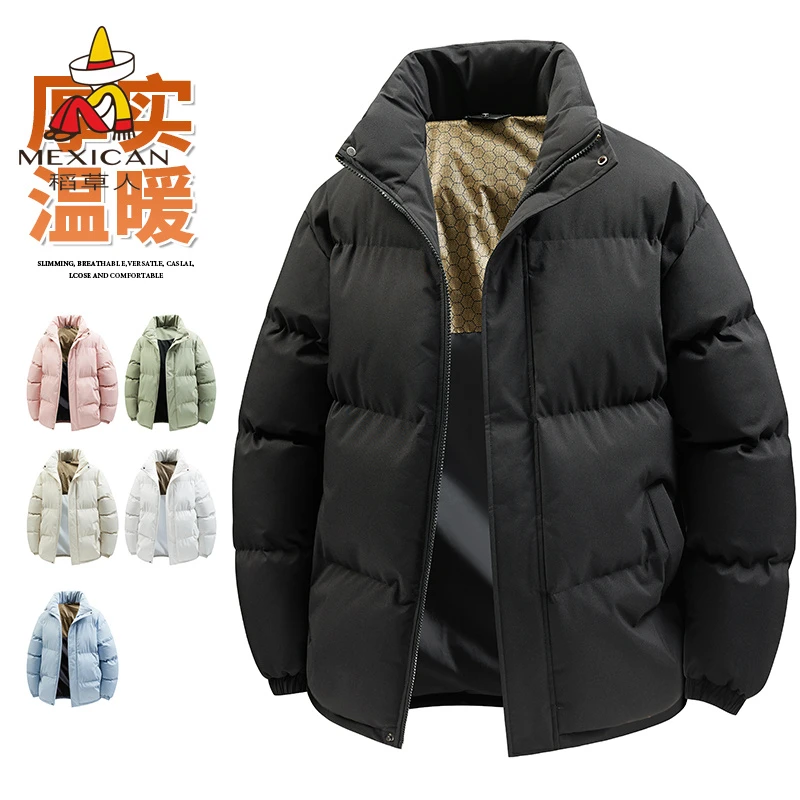 稻草人棉衣秋冬棉袄收口袖运动立领大码保暖美式加厚棉服冬装冬季