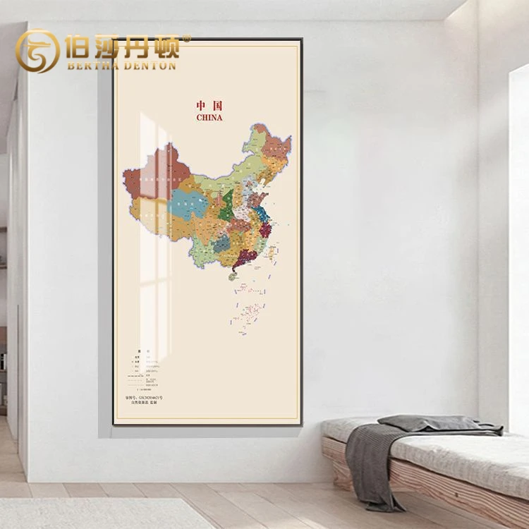 BERTHA DENTON/伯莎丹顿中国简约版地图装饰画办公室玄关装饰画