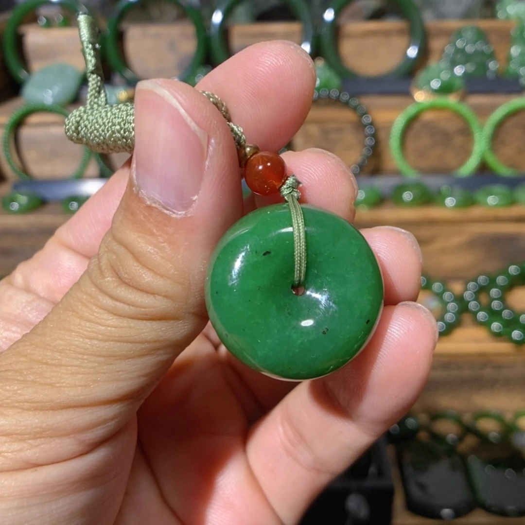 【闪购商品】吊坠(不含链)未镶嵌和田玉加拿大碧玉平安扣 25