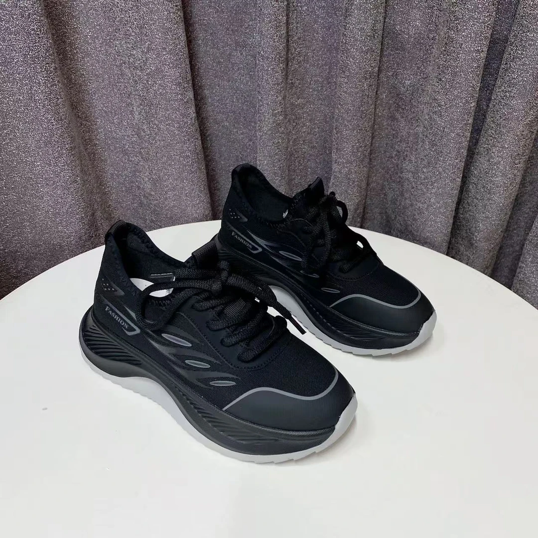 C3437 灰色  夏季时尚厚底系带运动跑步系带老爹鞋