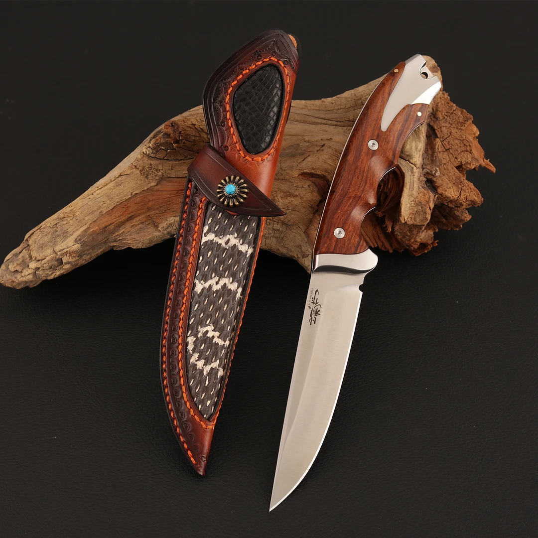 MagnaCut一体龙骨全手工制作手柄沙铁木户外露营野外把玩小刀