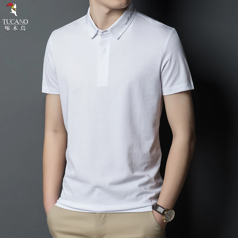 啄木鸟2025年春夏季新品时尚百搭潮流男士基础柔软亲肤男士T恤