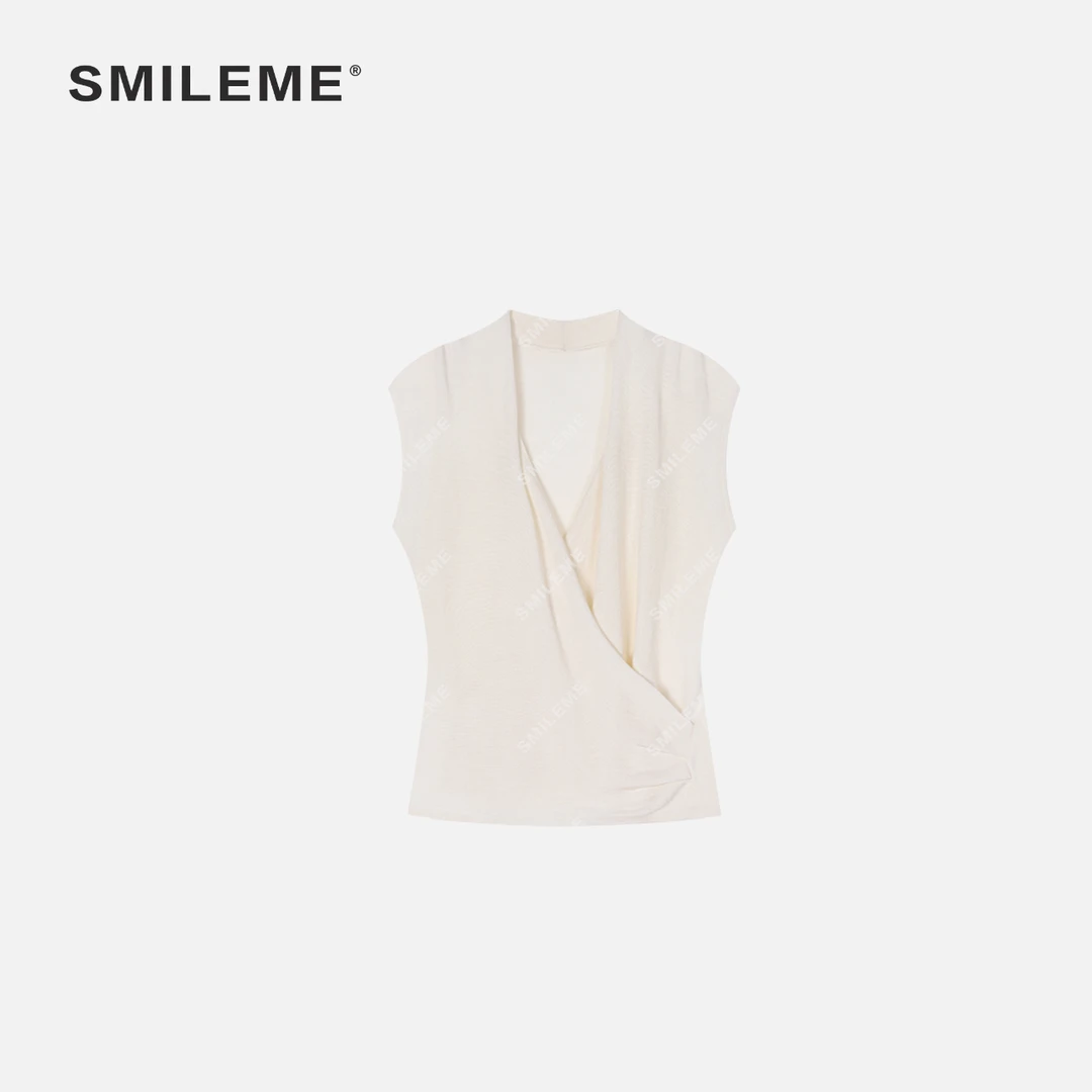 SMILEME【夏日阳光】夏季新款’‘100天丝’‘气质简约百搭通勤无袖上衣