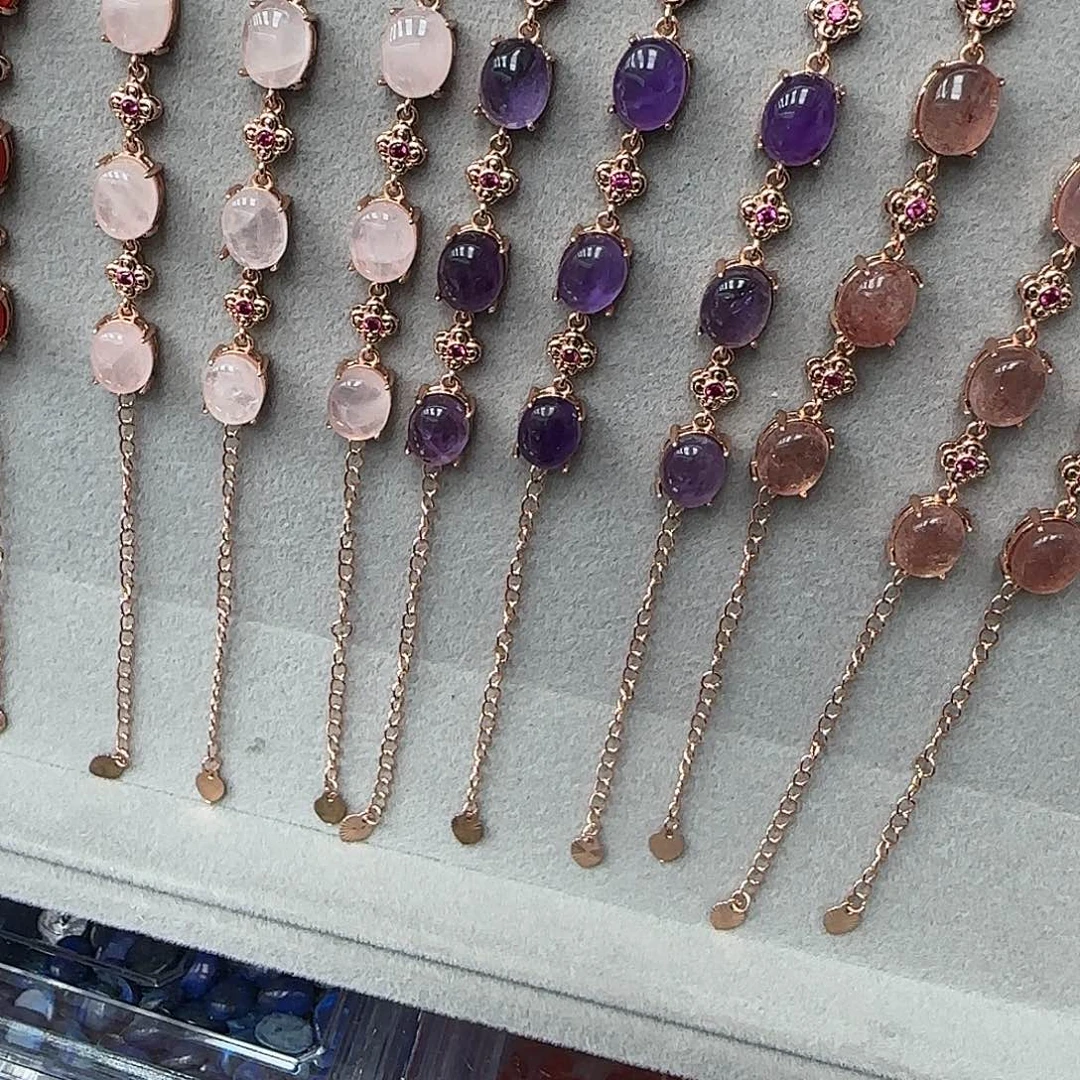 紫晶手链银S925镶嵌紫水晶手链一条