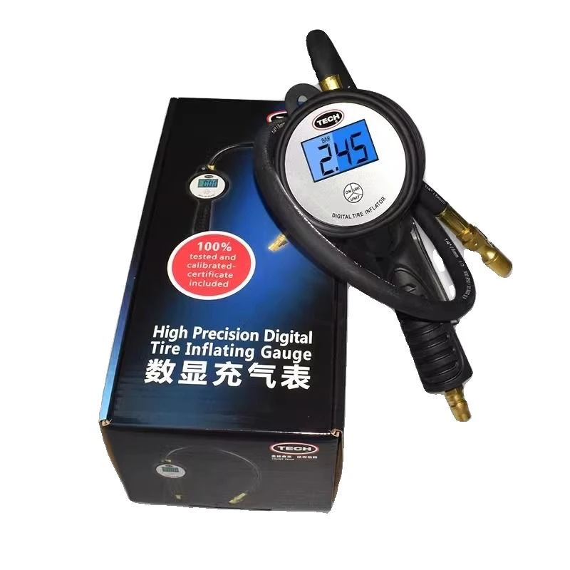 数显充气表高精度电子胎压表手持式汽车轮胎加气测量工具打气