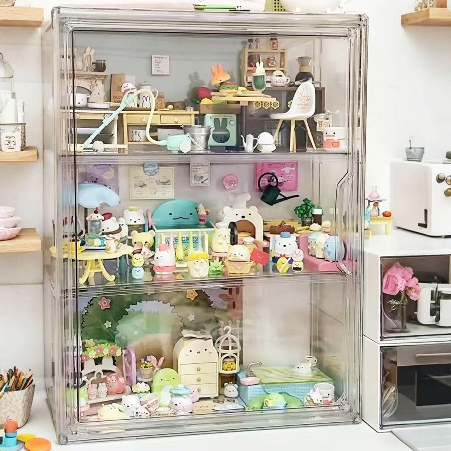 食玩展示盒泡泡马特造景盒展示柜展示盒大容量微缩主题场景摆件盒