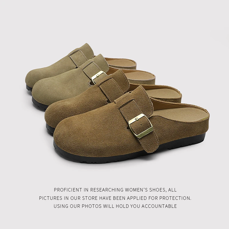 包头通用平跟车缝线包头拖厚底半拖夏季BK002