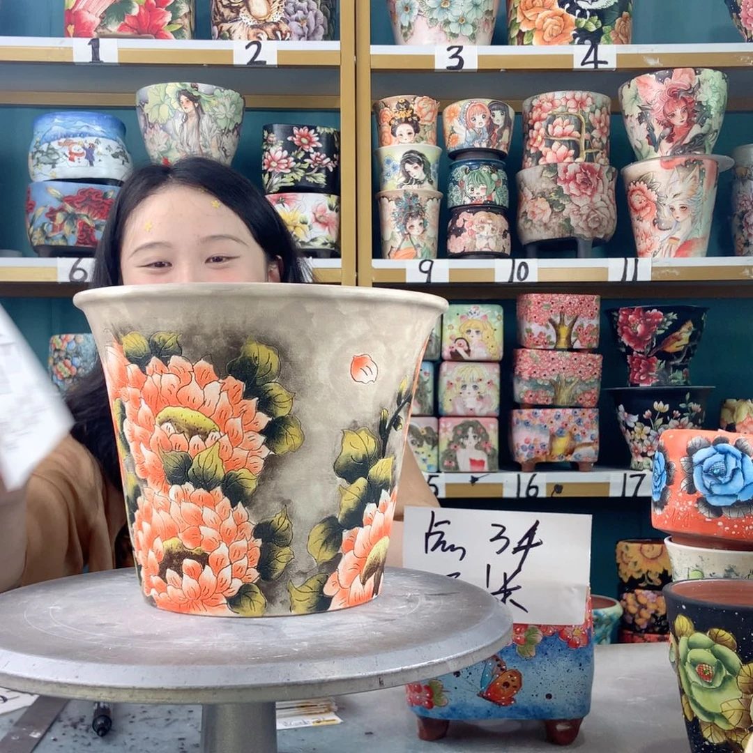 景德镇手工花盆陶瓷2