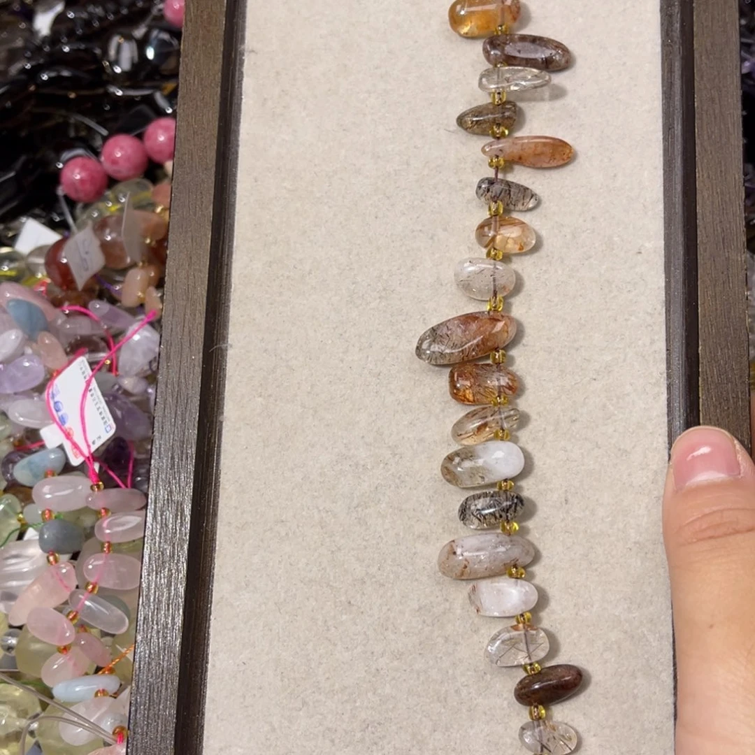 玛瑙/玉髓散珠黑金超项链