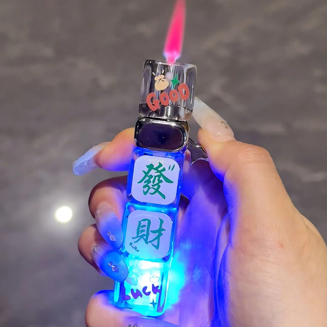 个性炫酷跑马灯创意骰子防风打火机解压便携适合送男友闺蜜