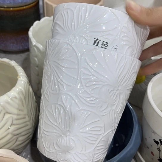 多肉绿植陶瓷花盆9.9包邮，有孔