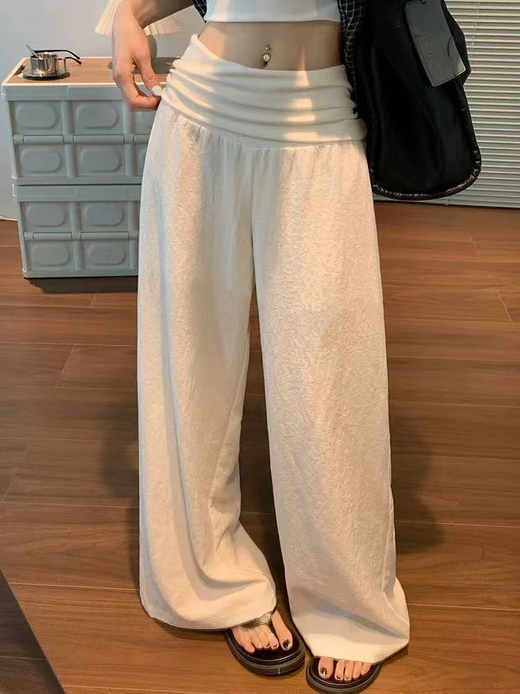 孕妇裤夏装薄款显瘦新款舒适爆款2025休闲宽松纯色外穿减龄阔腿裤