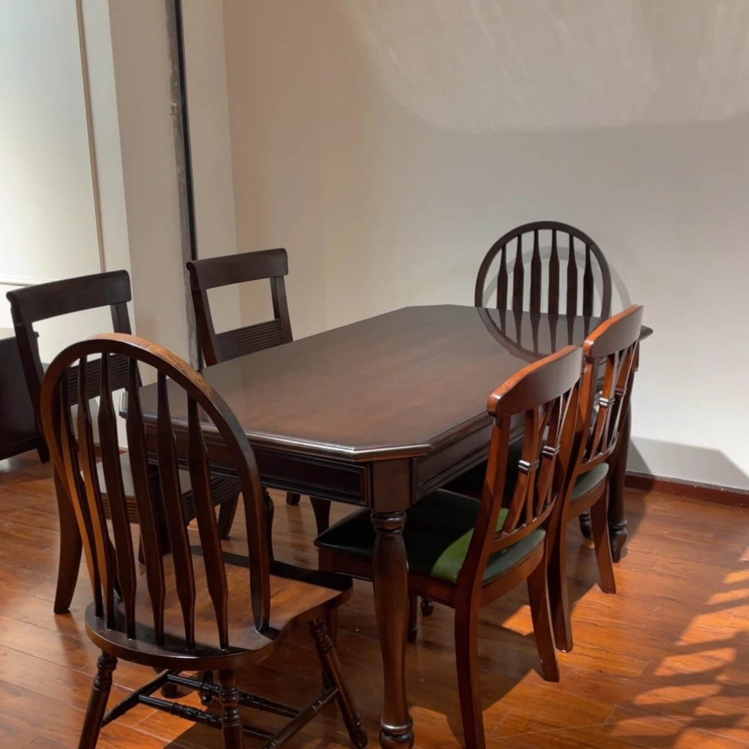 宛****木1.4餐桌➕4把贝壳椅