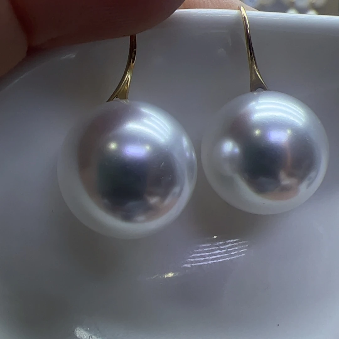 淡水珍珠耳饰18K金镶嵌