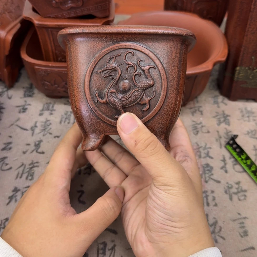 紫砂花盆宜兴紫砂正品9.5x8