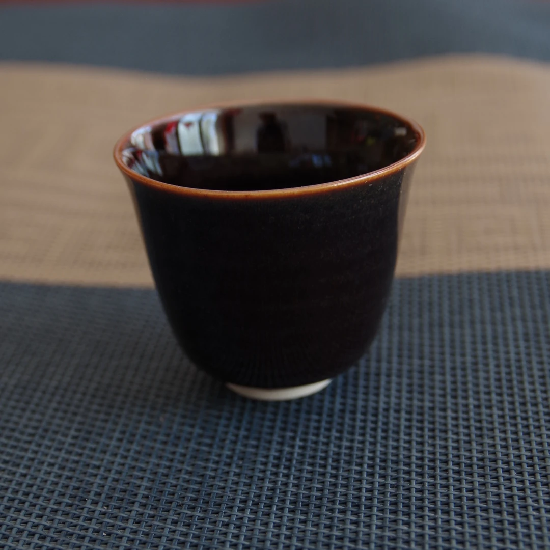 定窑黑美人黑定迷你铃铛杯定瓷原产地非遗传承茶具满容60毫升