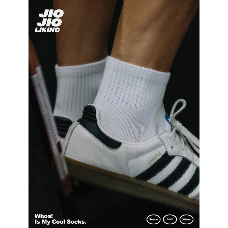 JIOJIOLIKING乔乔莱肯 男女士袜子美式风中筒袜纯棉轻运动袜