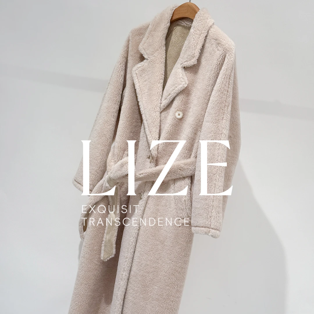 LIZE「L0490」100绵羊毛.中长款加厚外套