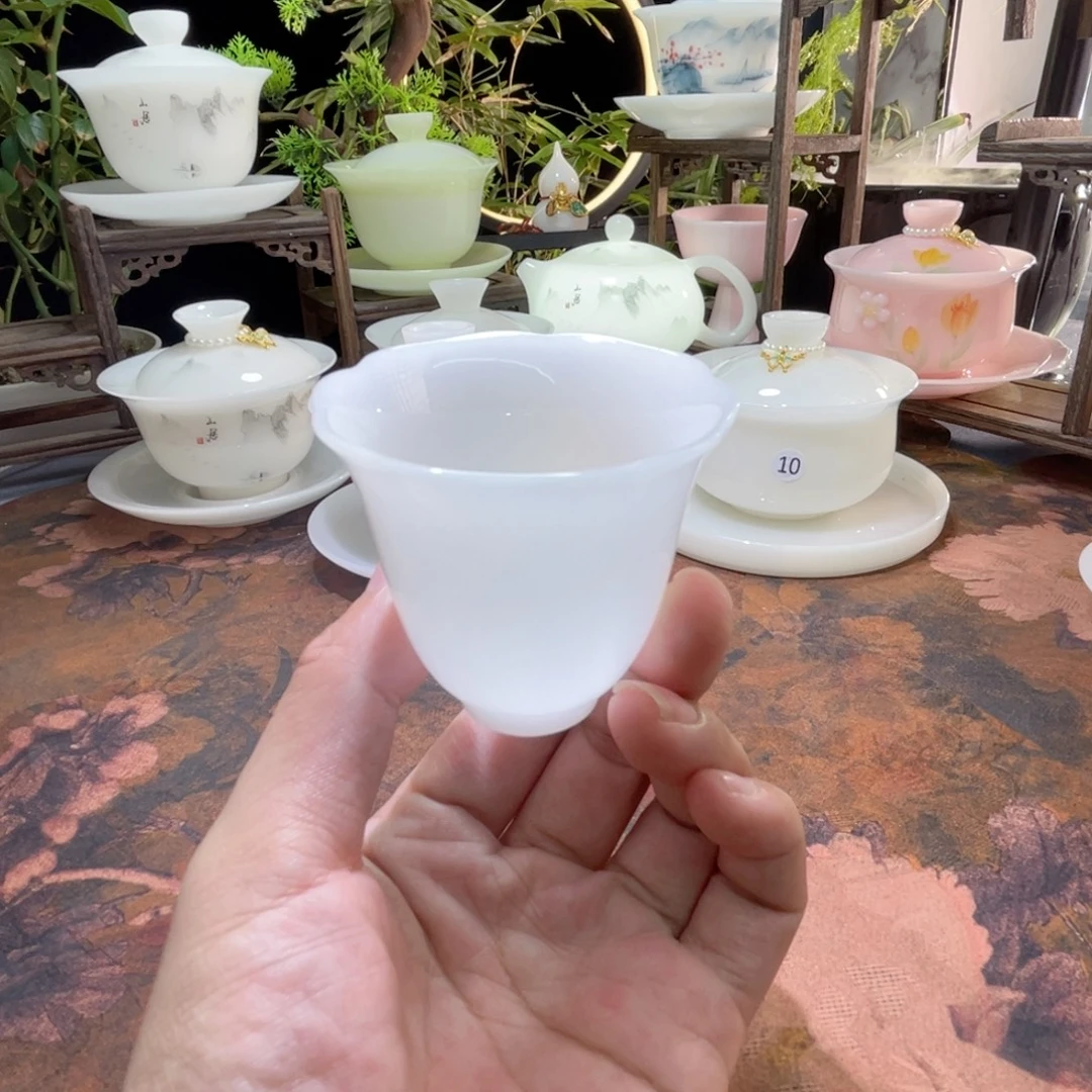 可***清璞玉花口杯3只50ml