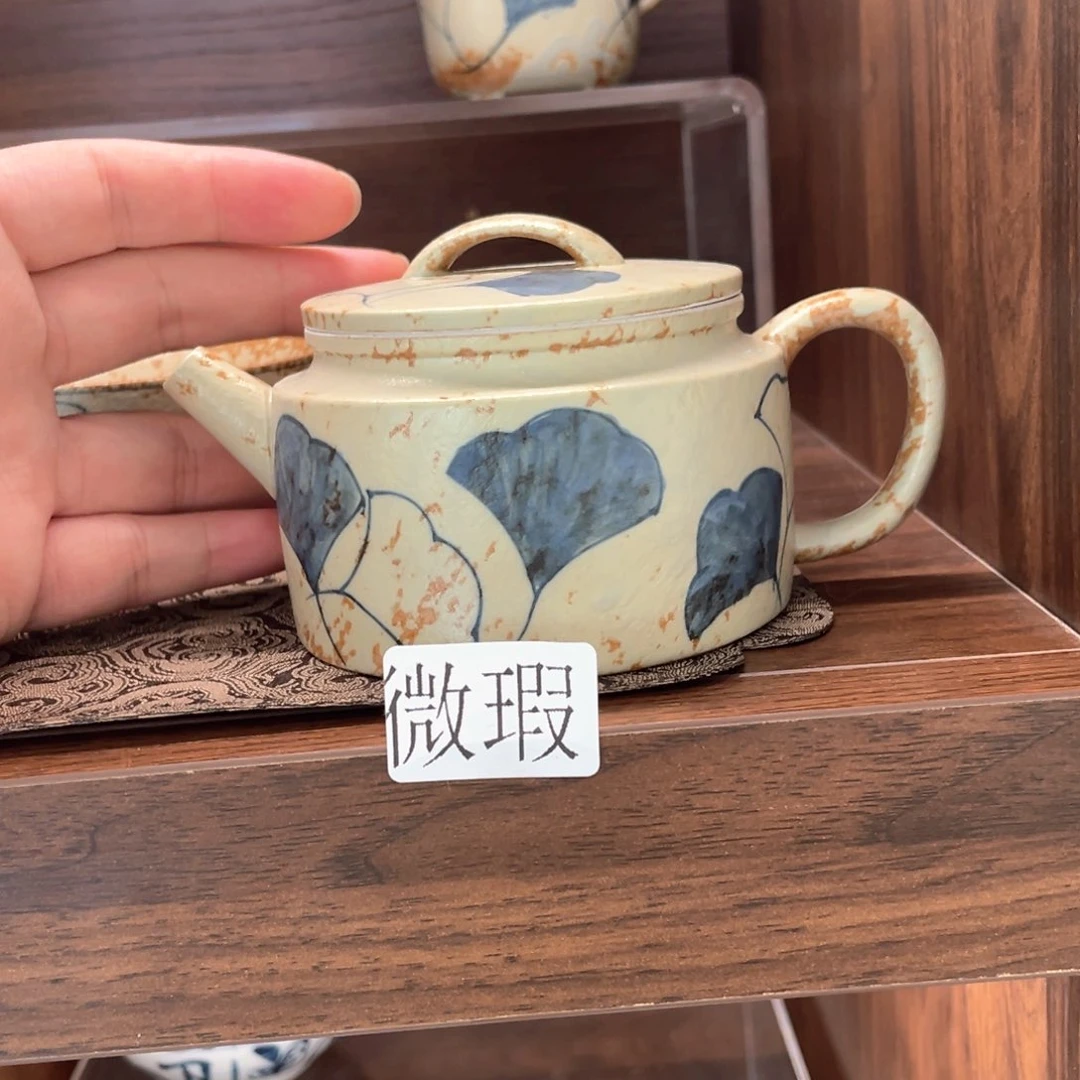 釉下手绘茶具微瑕