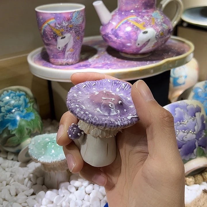 陶瓷蘑菇香插盖置