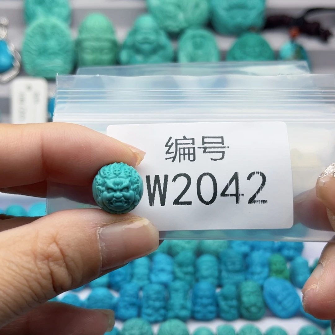 绿松石雕刻银S925镶嵌你**智