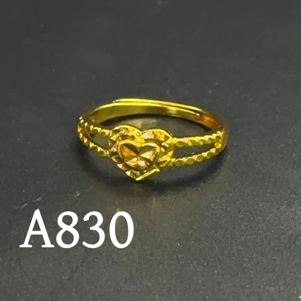 铜合金戒指 A830戒指轻奢时尚女士金色可调节