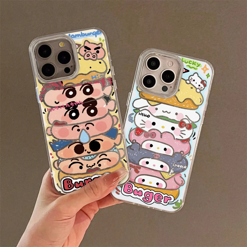 奥菲顿叠汉堡小新kt适用iPhone16冰川15手机壳华为vivo小米15oppo