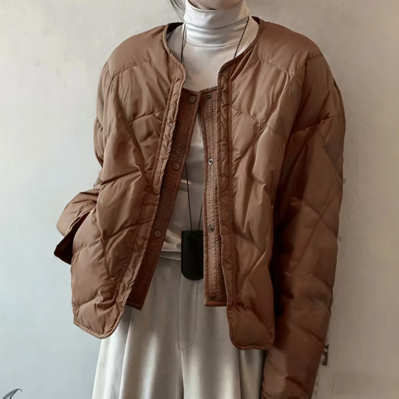 【506】短款棉服女2025新款冬季棉袄外套方扣加厚小个子宽松面包服