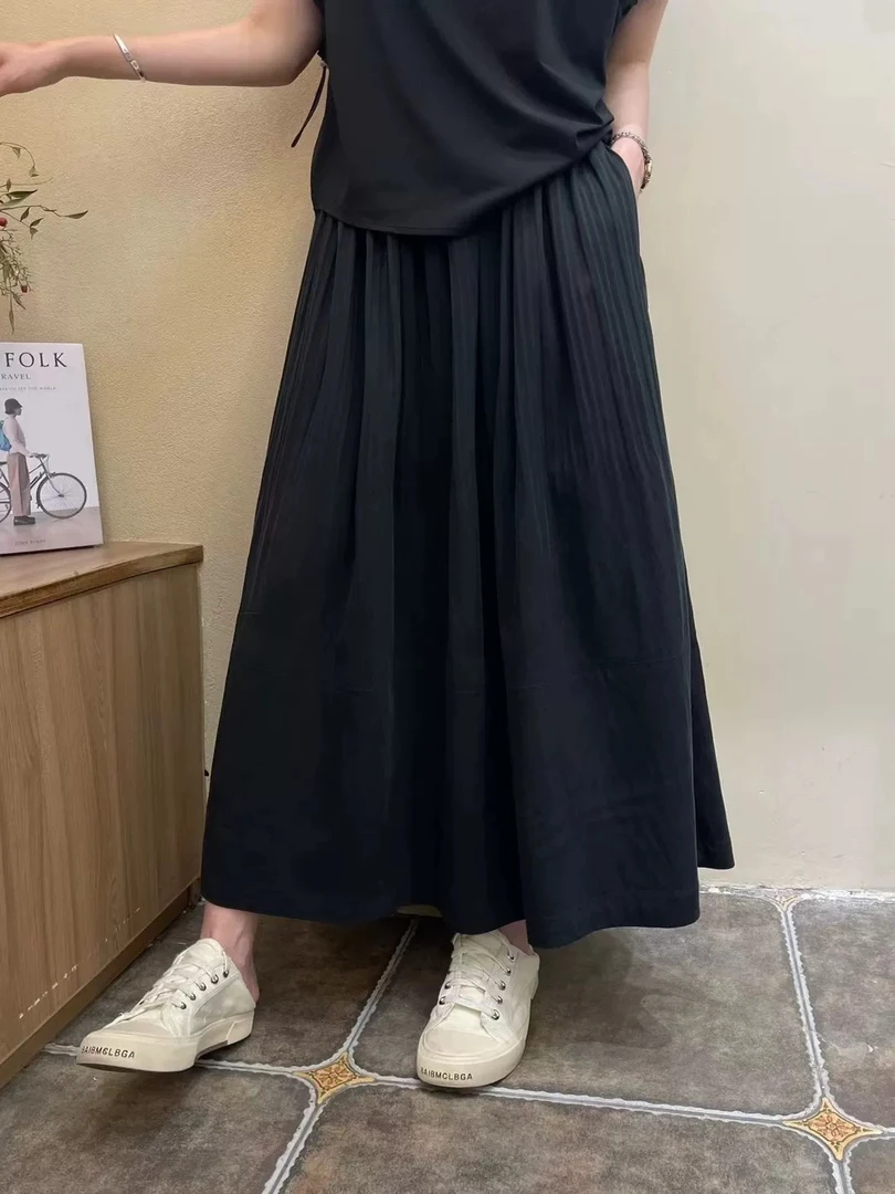 【肉总】新款松紧腰有口袋百搭半身裙2568