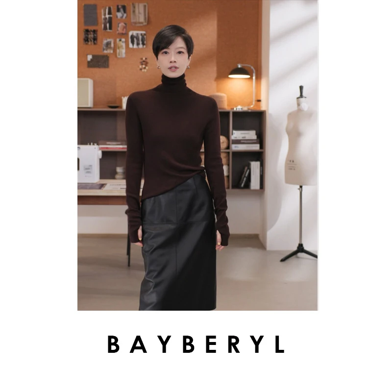 FF-BAYBERYL老贝多彩*指口高领羊毛打底显瘦秋针织衫ZZS5I2204