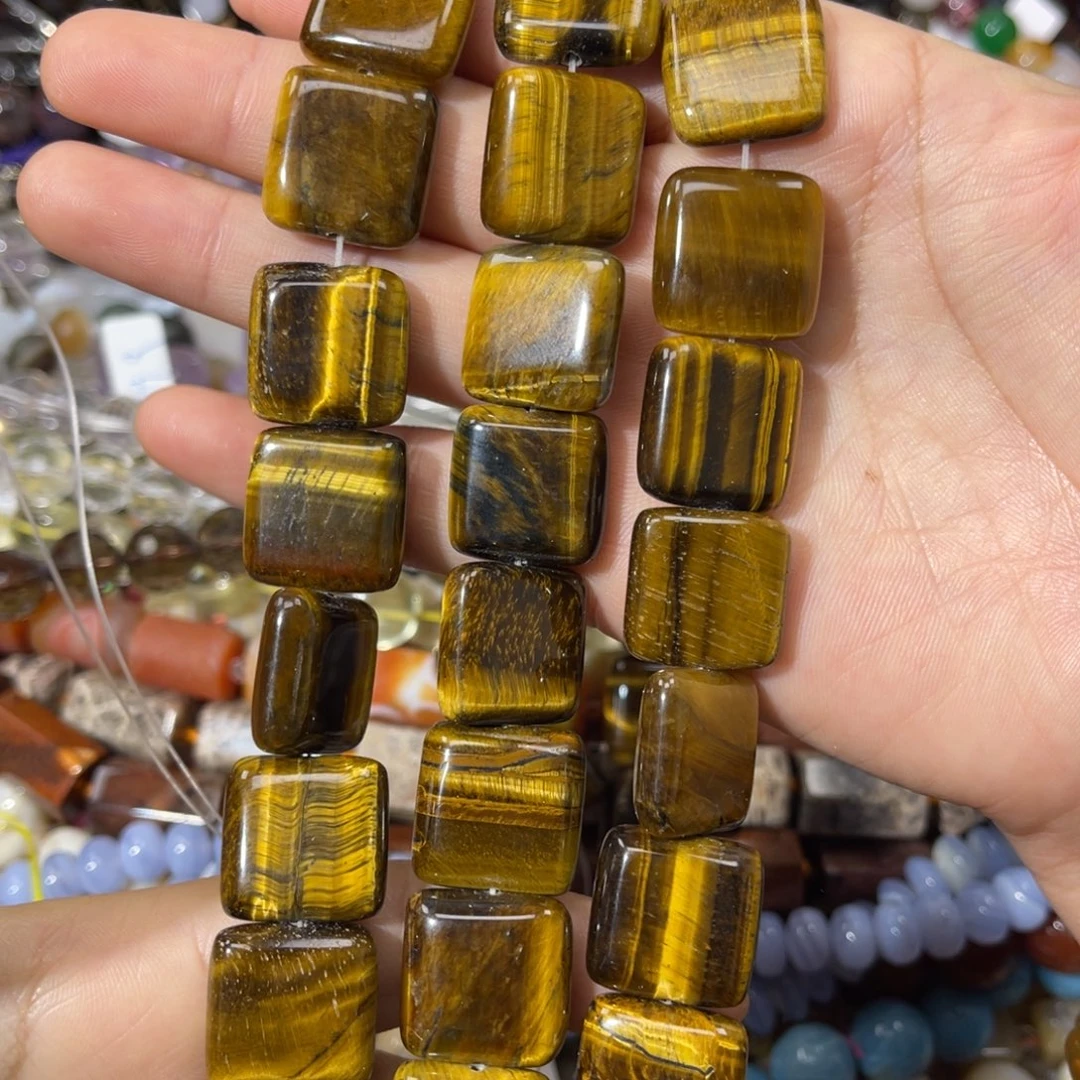 玛瑙/玉髓散珠虎眼方片