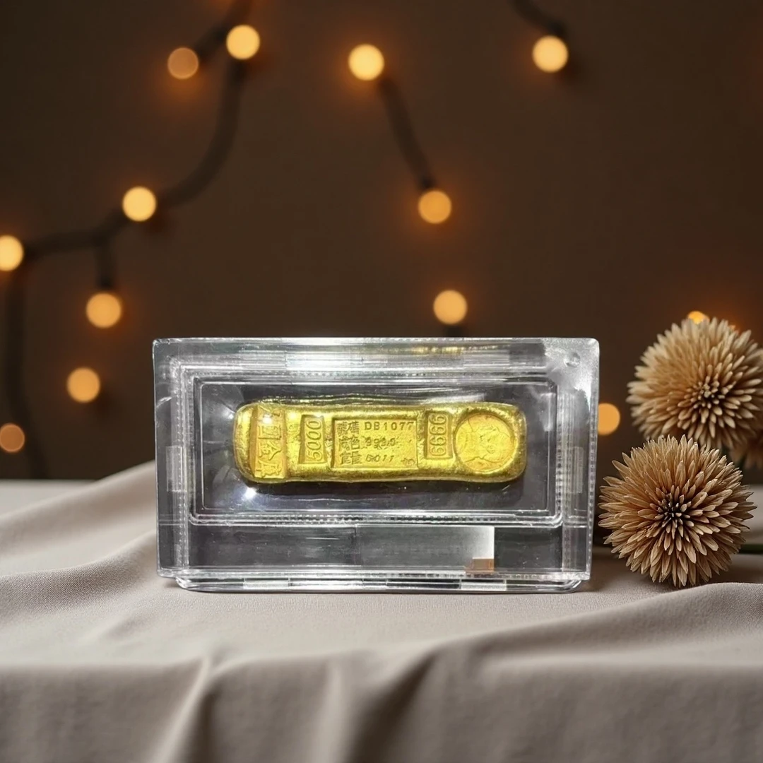 实心袁大头长条金色 客厅装饰品摆件A1