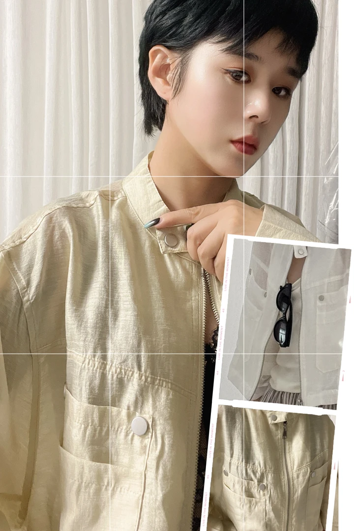 女薄款休闲防晒夏季秋季通勤立领工装女外套夏秋透气休闲宽松短款